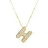 Cubic Zirconia Gold Plated  Bubble Alphabet Letter Necklace Monogram Necklace Balloon Initial Necklace Gifts for Women Girls