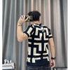 Luxury Men Autumn Knitted Tshirt 2024 Korean O-neck Short Sleeve Top Tees Streetwear Male Social Club Slim Fit Casual T-Shirt