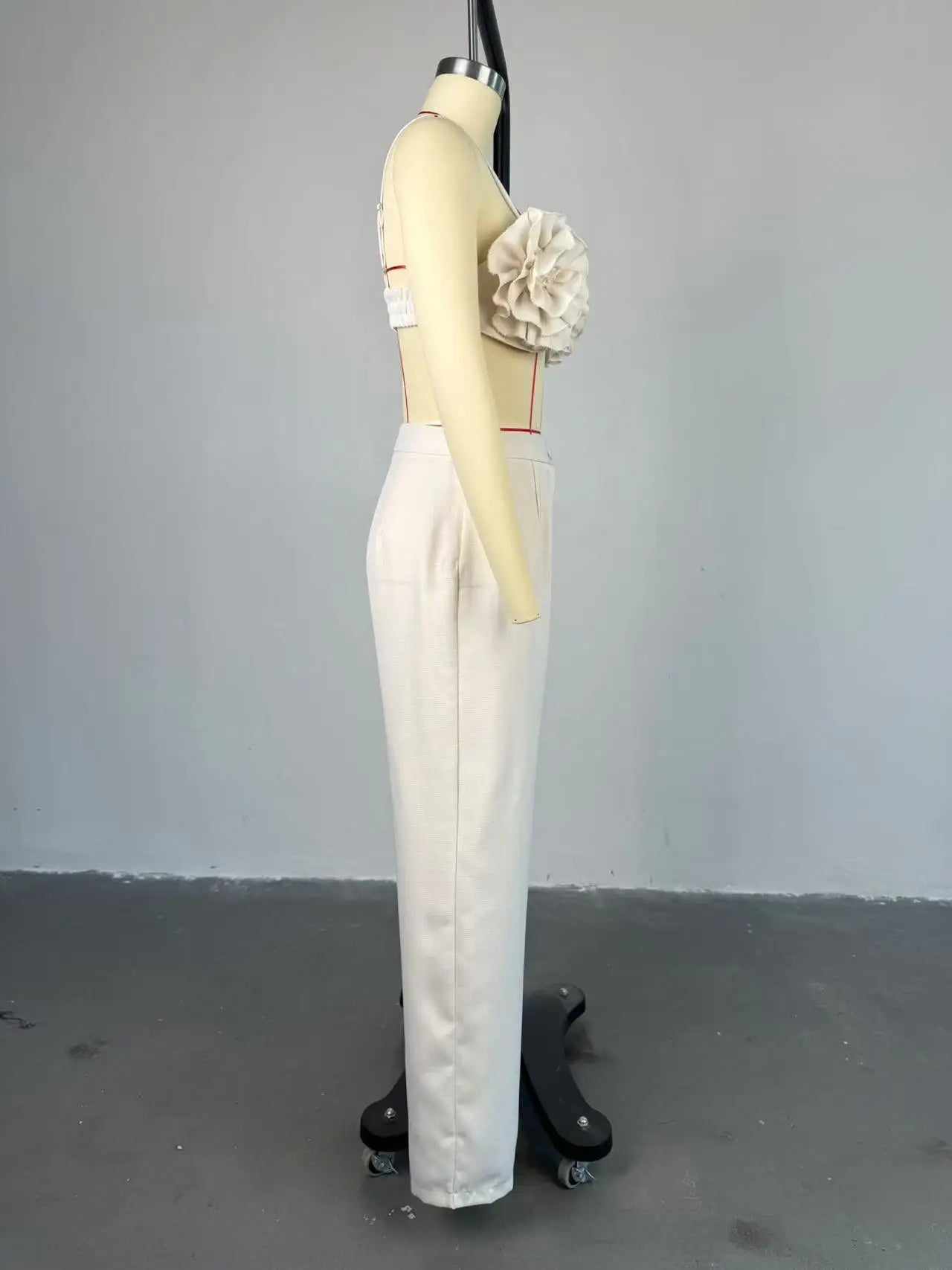 Pants Sets Women Sexy Camisole Top Straight Trousers 2 Piece Suit 3d Flower Backless Spaghetti Strap Tops Summer Outfits 2026