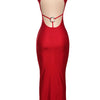 Weird Puss Sexy Party Dress Women Ring Clasp Chic Hollow Backless Sleeveless Low-Neck Birthday Banquet Rave Bodycon Vestidos