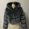 Women Warm Faux Fur Coat Winter Vintage Gradient Jacket Furry Outerwear Jackets Hooded Coats Plus Size Autumn Winter Streetwear