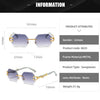 Small Frame Hexagon Rimless Sunglasses Men Retro Frameless Sun Glasses for Women 2024 Luxury Brand Square Eyewear UV400 Shades