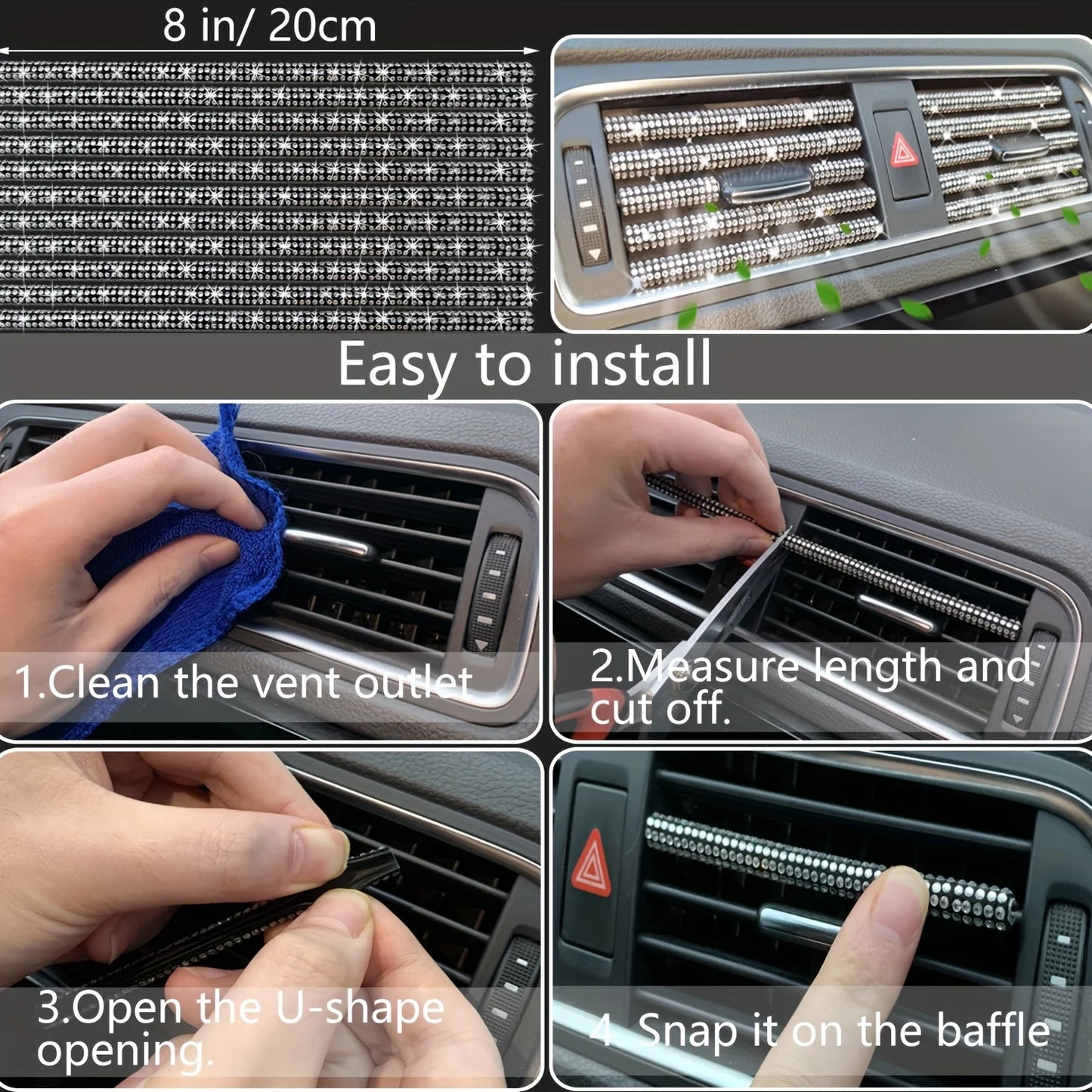 27PCS/Set Women Bling Universal Fit Polyester Steering Cover Shiny License Frame Phone Holder Coasters Tools Car Accessorie