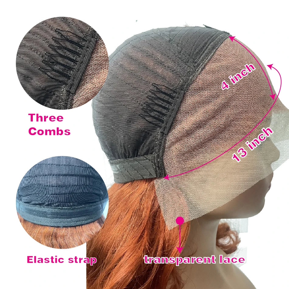 100 % vietnamesische Echthaarperücken, 250er Dichte, Ombre, Double Drawn, Bouncy Curly, Loose Wave, 13x4 HD Lace Front, klebefreie Perücke, vorgezupft