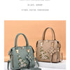Floral Detail Shoulder Bag, Trendy Zipper Handbag For Work, Casual Crossbody Bag, Women's Floral Decor Purse