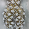 Women Luxury Pink Flowers Pearls Lace See Through Bodycon Mini Dress Birthday Photoshoot Evening Party Nightclub Stage Costume