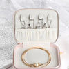 Diamond-set Double Zipper Jewelry Portable Storage Box With Mirror Ring Earrings Necklace Rhinestones Case Lipstick Makeup