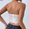 Women Floral Lace Off The Shoulder Crop Tube Top Sexy Strapless Sleeveless Bandeau Tops Y2K Going Out Night Club Party Crop Tops