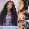 220 Dichte HD 13X6 Transparent Tiefe Wasserwelle Gelockte Echthaar Lace Front Perücke 30 34 Zoll 13X4 Lace Front Echthaar Perücken