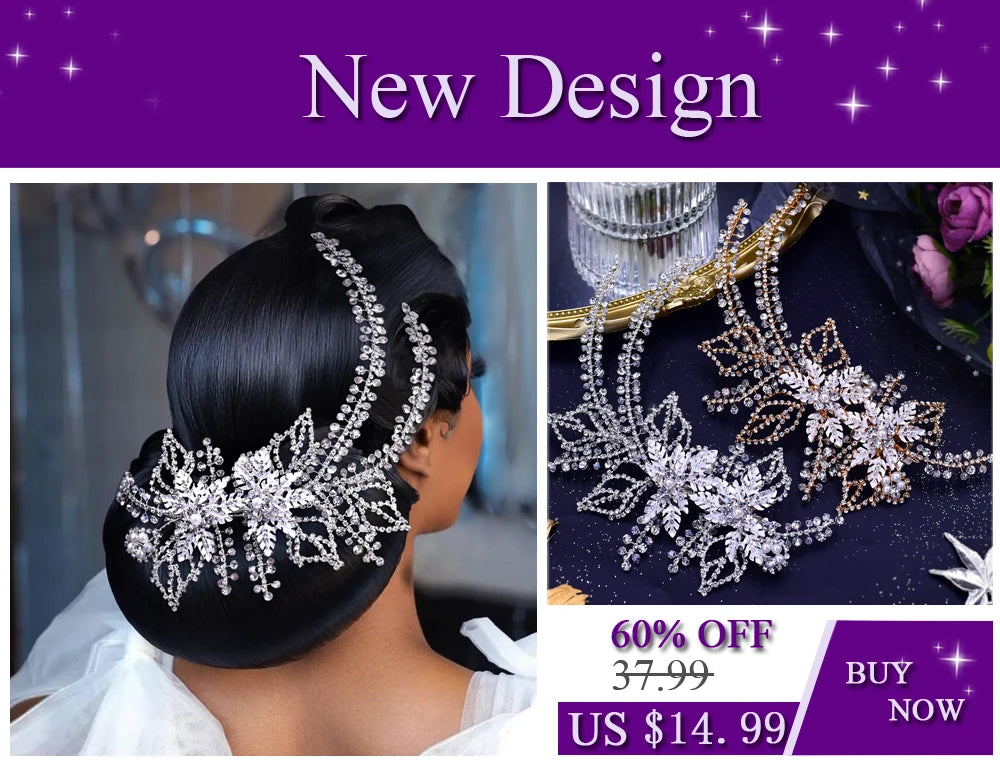 YouLaPan HP500 Rhinestone Bridal Headband Tiara Wedding Hair Accessories Luxury Bride Headpiece Pageant Headdresses Hair Jewelry