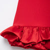 TRAFZA Sexy Solid White Flower Bud Tierred Red Mini Dress Safety Pants Women Dress New 2025 Spring Autumn Fashion Party Dress