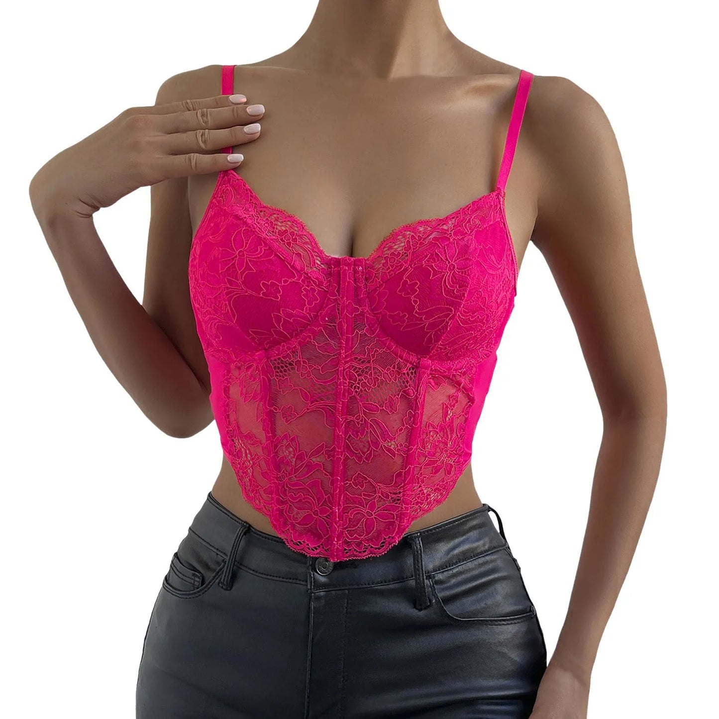 Sexy Lace French High End Design Sense Short Style Top Crop Top Off Shoulder Sleeveless Camisole 2024 Harajuku Korean Clothes