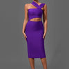 Bandage-Kleider für Damen 2022 Lila Bodycon-Kleid Abendparty Elegant Sexy Cut Out Midi Geburtstag Club Outfit Sommer Neu