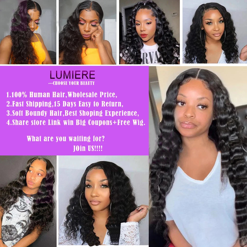 15A Loose Deep Wave Bundle With HD Closure 4X4 5x5 6x6 100% Virgin Brazilian Hair Weave Bundles 3/4 Bundle Deal  8-40" Wholeasle