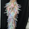 Nightclub Party Celebration Sexy Feather Rhinestone Dress Women Elastic Sleeveless Prom High Slit Dress Stage Performance Outfit