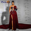 Prowinea Classic Mermaid Prom Dress Crystals Pleat Sweep Train Gala Formal Party Gown Vestidos De Fiesta Customized Plus Size