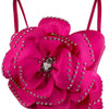 Sexy pink white flower corset crop top women clothing summer body cropped beading bra club party tops woman 2026 halter tank top