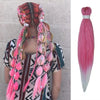 Purple Pink White 3 Tones Ombre Straight Braids Blend Hair Tinsel Festival Rave Hair Extensions for Girls Crazy Hair Day Braids