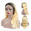 1B 613 Body Wave Human Hair Wig 13x6 Hd Lace Frontal Wig Brazilian 2 Tone Dark Root Ombre Blonde Lace Front Wigs For Black Women