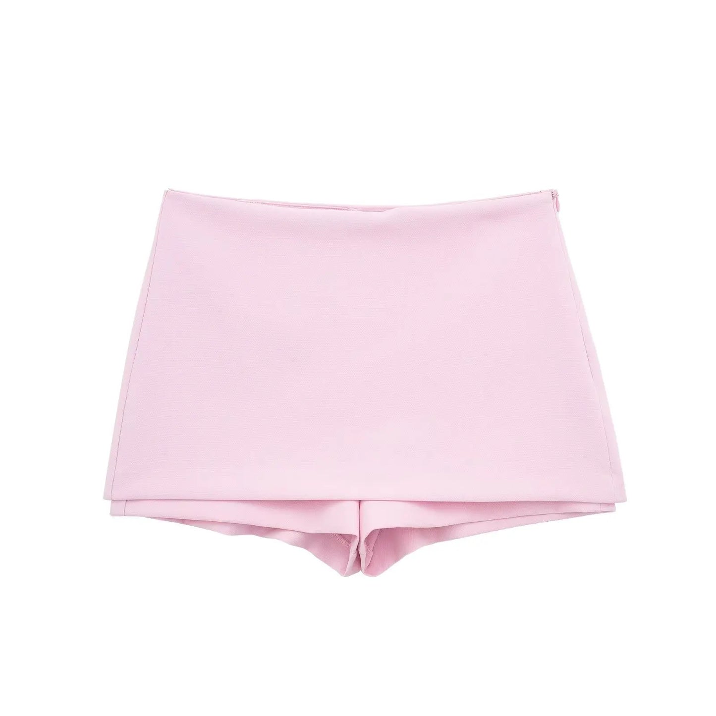 HH Women Pink 2 Piece Set Sexy V-Neck Sleeveless Backless Suspender Zipper Top+High Waist Back Pocket Mini Skirts Shorts Y2K