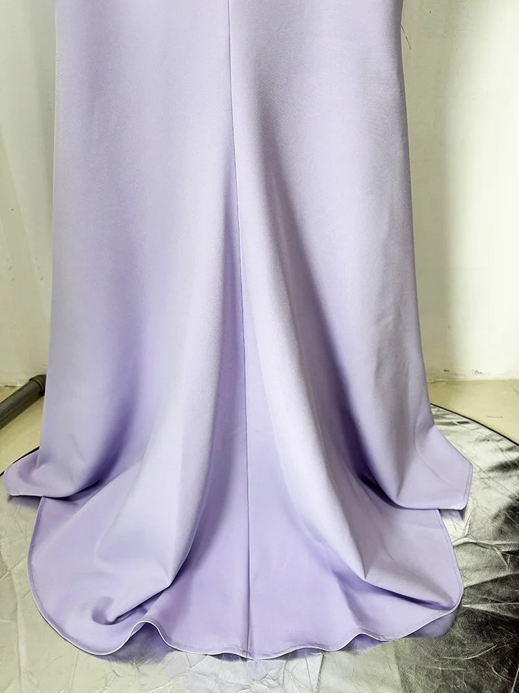 HIGH STREET Newest Fashion 2025 Designer Party Vestido Women's Diamonds Beaded Split Long Maxi Dress