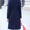 New Fashion British Solid Button Wool Coat Women Long Sleeve Jackets Woman Elegant Pocket Slim Outfit Mujer