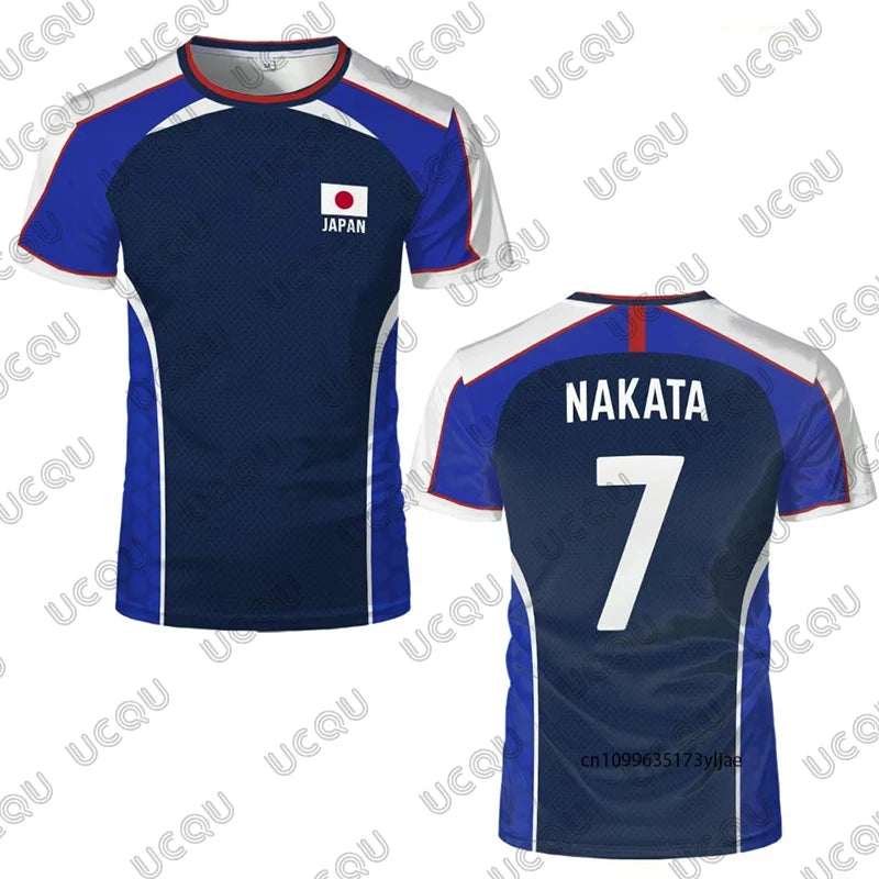 2026 Summer Anime Captain Tsubasa Japanese Flag Football Jersey T-shirt For Men Women Quick-drying Sports Tees Casual Kids Tops