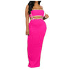 Women Dresses 2 Piece Outfits Sexy Sleeveless Slit Dress Hollow Out Bodycon Maxi Skirt Sets Vacation Midi Dress فساتين سهرة