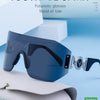 Oversized Shield Rimless Punk Sunglasses Women 2024 Luxury Brand Fashion Winged Sun Glasses For Ladies Shades Eyewear UV400