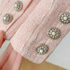 Elegant Fashion Pink Tweed Suit Women's Autumn 2023 Y2k High Quality Blazer Coat+Bag Hip Skirt Commuting Two-Piece Set