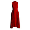 Long Dresses Women Party Dress Pleated Patchwork Sleeveless Stand Collar Maxi Gown Tight Waist Vestidos 2025 Summer A Line
