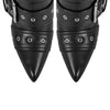 Onlymaker Women Pointed Toe Mid-Calf Boots Buckle Strap Thin High Heel Lady Zipper Female  Stiletto Boots