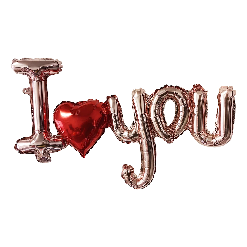 Ich liebe dich roter Herz-Buchstaben-Ballons Folien-Globos Valentinstag Hochzeitsdekorationen Brautparty Jubiläumsbedarf