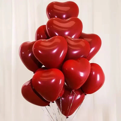50/10 Stück rote Herzballons aufblasbare Latexballons für Valentinstag Hochzeitsfeier Jubiläumsdekoration Großhandel