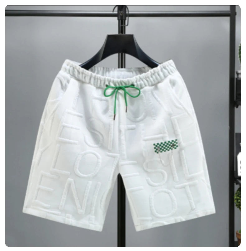 Neue Mode gestrickte Shorts Herren Bequemer elastischer Bund Kleidung Männliche atmungsaktive kurze Hosen Übergröße