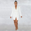 CM.YAYA Elegant Women  Blazer  Women 2022 Autumn Winter Streetwear Robe Femme Blazer Style Bodycon Midi Dress Female Clothing