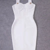 BEAUKEY Summer White Rhinestone Bandage Evening Dress Women Luxury Maxi Spaghetti Strap Red Club Celebrity Evening Party Vestido