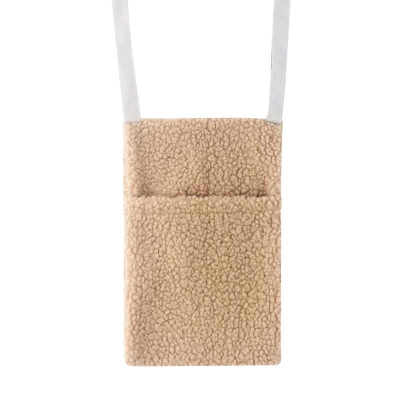 Neuer dicker Plüsch Babybett Hängetasche Tragbare Doppeltaschen Neugeborenen-Bett Spielzeug Organizer Tasche Bettkopfteil Aufbewahrungstasche