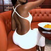 European and American women's summer strappy sexy buttocks tight solid color dress