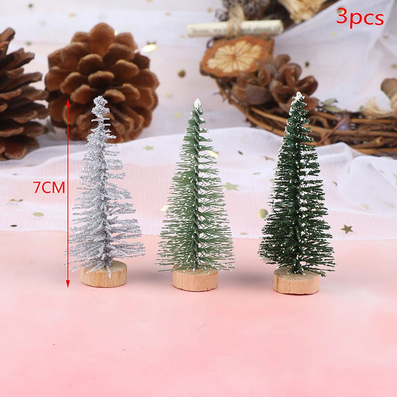 1/3/6 Stück Miniatur-Weihnachtsbaum, kleiner künstlicher Sisal-Schnee-Landschafts-Baum für Weihnachtsbastelarbeiten, Tischdekoration