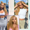 FABA Glueless Wigs Echthaar #27 Farbe Honigblond Deep Wave Echthaarperücke 13x4 Lace Front Perücken mit Babyhaar 180% Dichte