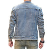 Street Stylish Retro Style Holes Slim Street Denim Jacket Coat Good Quality Distressed Male Casual Denim Jacket