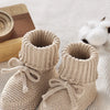 Baby Schuhe Baumwolle Gestrickte Neugeborene Mädchen Jungen Stiefel Mode Einfarbig Warme Kleinkind Kind Slip-On Bettschuhe Handgemacht 0-18M Fußbekleidung
