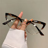 2023 New Vintage Cat Eye Glasses Frame New Stylish Semi Metal Rim Women Eyewear Trendy Brand Design Non-prescription Eyeglasses
