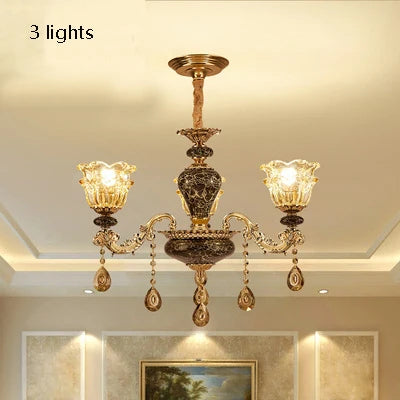 Kronleuchter Wohnzimmer Groß Luxus Kristall Lampe Esszimmer Schlafzimmer Dekoration Französischer Retro Kronleuchter Beleuchtung