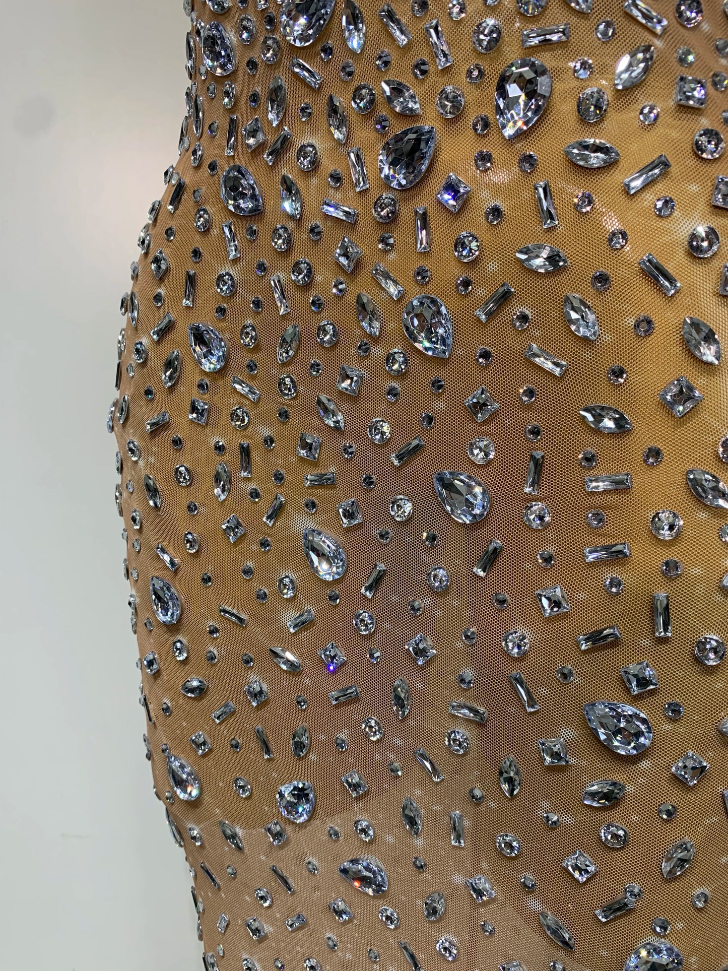 Luxury Rhinestones Sexy Mesh See Through Bodycon Dress Women Birthday Evening Cocktail party Gown Red Carpet Club Stage Outfit