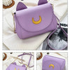 Summer Sailor Moon Ladies Handbag Black Luna Cat Shape Chain Shoulder Bag PU Leather Women Messenger Crossbody Small Bag Purses