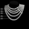 Caraquet Punk Hip Hop Cuban Link Chain Choker Necklace Iced Out Rapper Crystal Necklace Fashion Bling Rhinestone Jewelry Gift