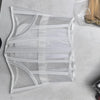 Women Abdomen Tight Corset Crops Under Bust Bustiers Breathable Mesh Waist Girdle With Bones Slimming Lace Up Bodices