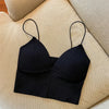 Knitted Binder Chest Woman Tops Spaghetti Strap Corset Crop Camis With Built in Bras Korean Fashion Woman Vest Camisole